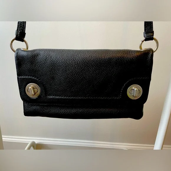 Marc Jacobs Black Leather Convertible Clutch / Crosby- with tags & dust bag - Picture 2 of 14